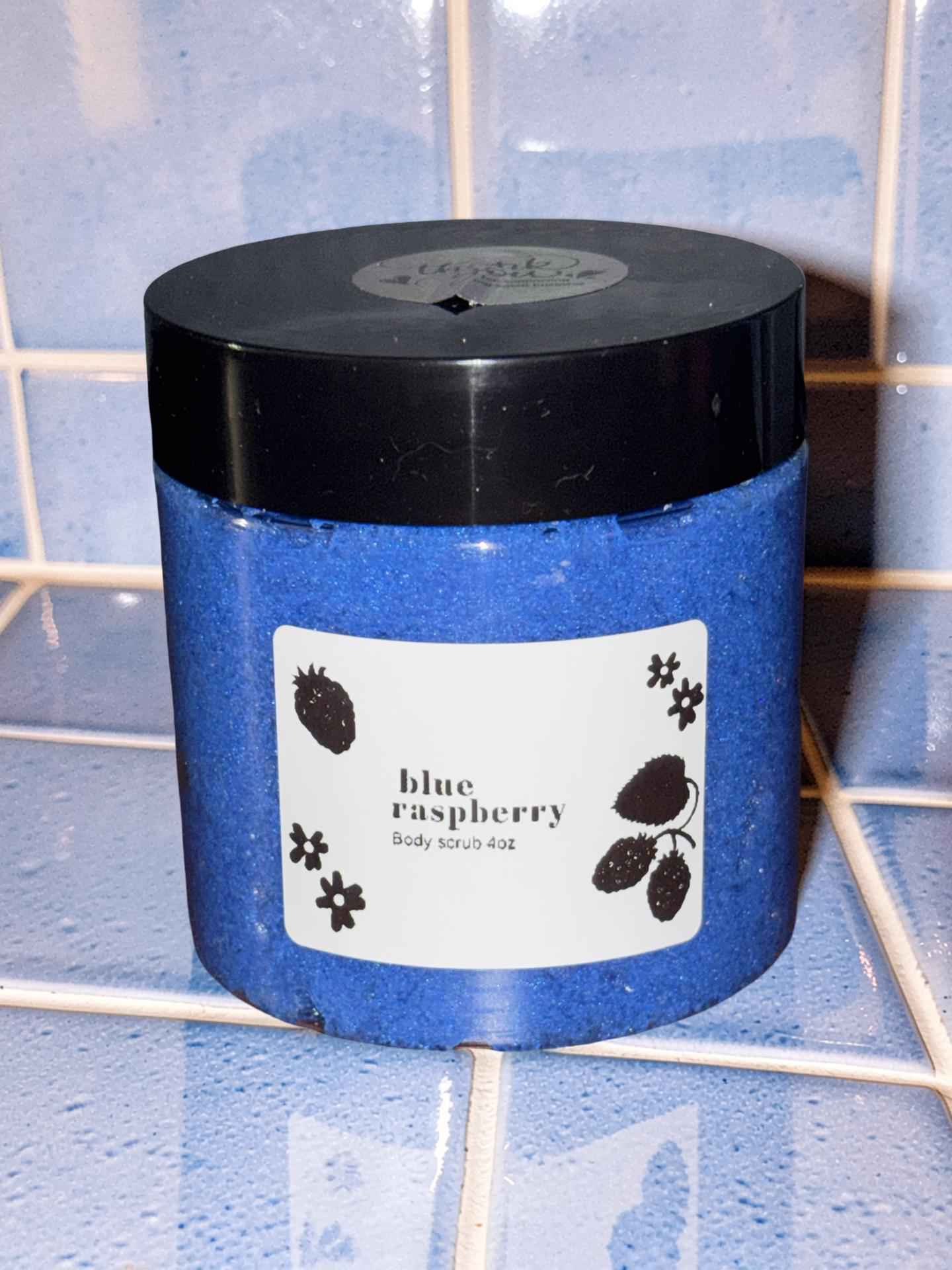 Blue raspberry sugar Epsom salt, body scrub 4oz